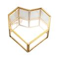 Flip Heart Shaped Geometric Glass Jewelry Box Glass Ring Box Exquisite Unique Wedding Jewelry Box Ring For Wedding Decoration. 