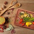 Oven Baking Tray 2 Piece Nonstick Copper Crisper Tray And Basket For Baking And Crispy Food Air Fryer Tray Kitchen Accessories. 
