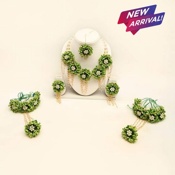 Green Handmade Mayyon and Mehndi Jewelry Bridal shower jewellery