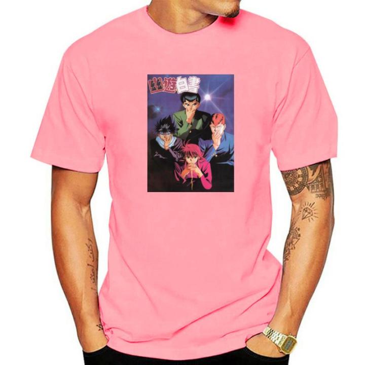 Yu Yu Hakusho T Shirt Yusuke Urameshi anime ghost files Cool Cotton T Shirts Crew Neck Printed Fun Clothing Man Big Size Tees