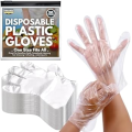 gloves pair 100pc 50pairs large | Plastic Gloves Disposable 100 pcs - Transparent disposable gloves for kitchen hand gloves - Use and Throw Gloves - Polythene Cleaning Gloves - Plastic hand gloves for Cooking,Hair dyeing,Cleaning. 