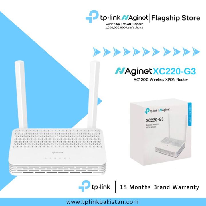 TP-Link Wi-Fi Fiber Router Dual Band Gigabit XC220-G3 XPON/EPON/GPON AC1200 Wireless XPON Router - 18 Months Brand Warranty