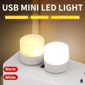 Portable Mini USB LED Night Light Bulb - White & Warm Light for Night Studying, Camping - Compatible with Laptop, Power Bank, and All USB Ports. 