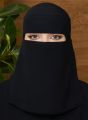 Saudi Niqab for Girls Women Style with Label and logo steel clip | Niqab 14.5X14 and Hijab | Saudi forehead Niqab High Imported Quality fabric | Ready to wear Hijab Niqab | Princess Crown Niqab Hijab Zip For head Niqab Patti. 