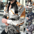 Casual Shirt Wear Resistant Irregular Pattern Print Men Shirt. 