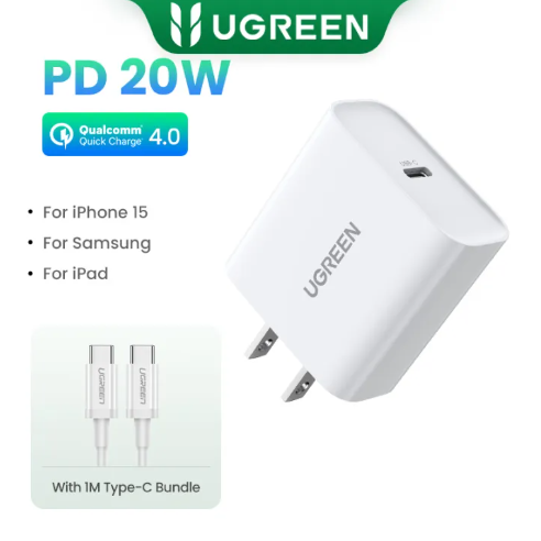【PD20W Set】UGREEN USB Type C 20W PD Fast Charger for iPhone 15 pro max ...