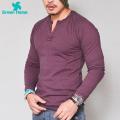 Green Home Men T-shirt Buttons Men Cotton T-shirt. 