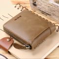 PU Leather Wallets for Men with coin pocket and zipper,Slim Purses Business Money Credit ID Cards Holders Vintage Protection Capacity Bags. 