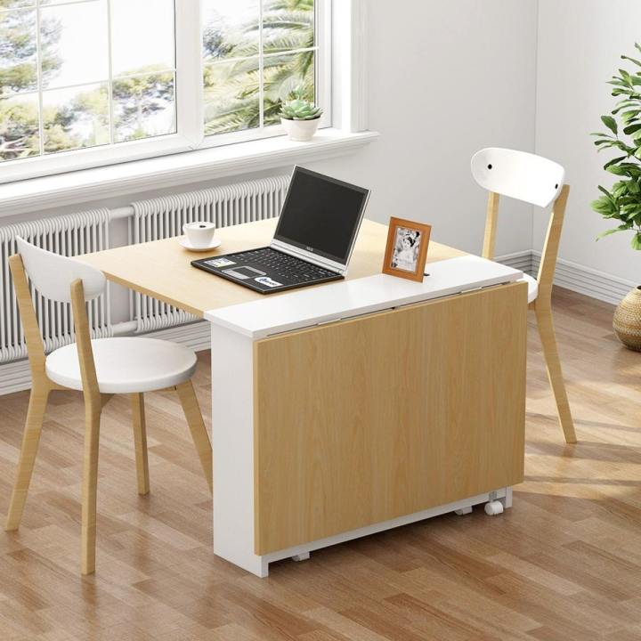 Clever-Space%20saving%20folding%20dining%20table-,%20White%20%20Extendable%20Table%20with%20Cabinets,%20Home%20Kitchen%20Furniture%20Decor%20Lunch/Computer%20Desk%20Storage%20Rack,%2055"L%20x%2031.5"W,%20Chairs%20Not%20Include%20-%20Image%204