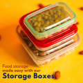 BPA-Free Stackable Plastic Food Storage Boxes, 7-Piece Thumb Lock Lunch Containers for Kitchen, Travel, Office Use. 