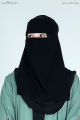 Premium Quality Arabian Niqab - Black, Double Layer Chiffon Fabric, Women’s Face Veil. 
