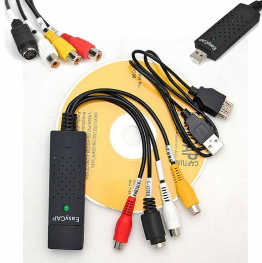 EasyCap - USB - Adapter - Video Converter - Video Capture Adapter - USB - Easy Cap - Easy Cap Usb - Usb Cap - Usb Adapter - Video Player - Video Capture  Card - Record VCR VHS Video Adapter - USB For Mobile - Usb - USB For PC - Easycap - Easy Cap USB