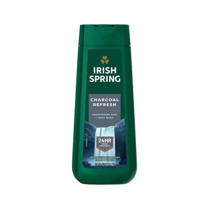 Irish Spring Charcoal Refresh Moisturizing Face + Body Wash- 591 ml