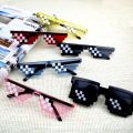 Mosaic Sunglasses Trick Toy Glasses Funny Pixel Glasses For Women And Men--black. 