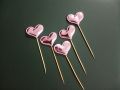 Pack of 5  Cake Topper (Purple HEART Shape Toppers - Sweets Picker). 