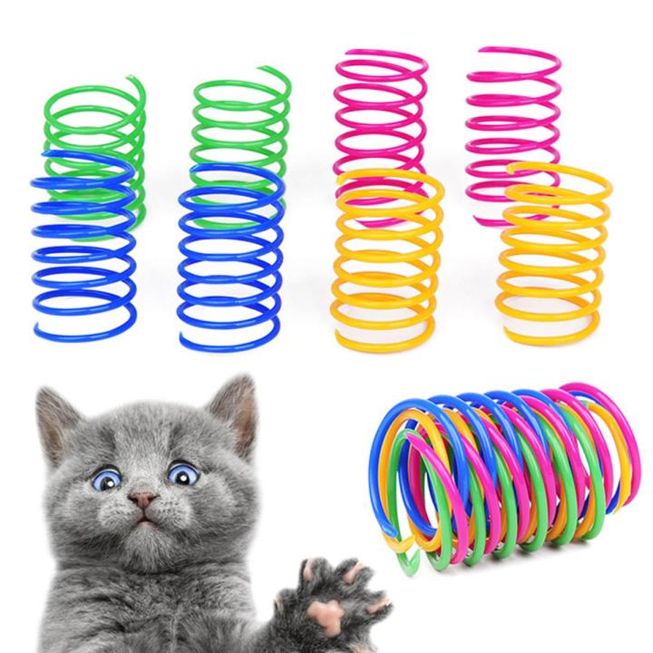 20pcs Durable Colorful Plastic Springs Cat Pet Toy Coil Spiral Springs