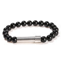 Jingdong Jewelry Natural Stone Titanium Steel round Tube Bracelet Personalized Creative Rotary Knob Can Hold Wish Note Bracelet Wholesale. 