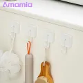 Adjustable 90 Degree Hook Strong Adhesive Wall Hooks for Kitchen Bathroom No Drilling Needed Holds Heavy Items Set of 4. 