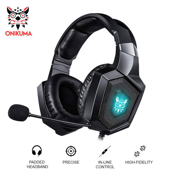 ONIKUMA K8 Wired Stereo Gaming Headphones With Mic LED Lights