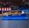 Wave Cruise Ship Decoration Unsinkable Titanic Model in a Clear Motion Bottle for Stress Relief, Office or Home, Gift & Paperweight - Soothing Blue Liquid with Floating Ship Design. 