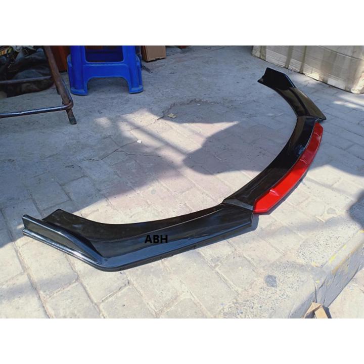Universal Front Bumper Red Lip Splitter Black (04 Pcs)