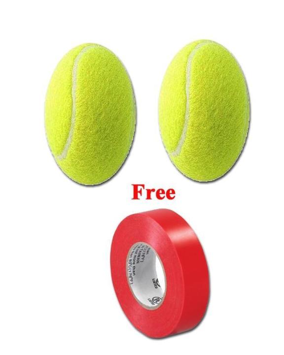 Pack of 2 - Tennis Ball With Free Tape 2Pcs/lot 6.3cm Tennis Balls For Beginner or Dog Trainning Outdoor Fun Sport Pet Toys Tennis Ball PVC Electrical Tapes Flame Retardent Insulation Adhesive Tape DIY Electrical Tools 16mmx8m