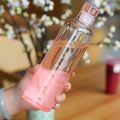 Glass Water Bottle for Adults, Student Direct Drinking Freezer Safe, Leak Proof, Gym Travel On-The-Go Hotel-Style Design Borosilicate Glass Water Bottle With Time Marker - Random Color. 