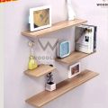 Floating Wooden Wall Shelves by Wood Land Furniture | Wall Mounted Book Storage Rack for Home and Office Decor | Stylish White & Black Floating Shelves. 