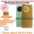 Tecno Spark 20 pro plus full Back 360 Protection skin wrap with sides and camera protection premium quality full cover. 