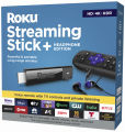 Roku - Streaming Stick+ 4K Headphone Edition with Voice Remote with TV Power and Volume Streaming Media Player - Black. 