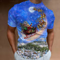 2023 Christmas T-shirt for men 3D Santa print short sleeve top family T-shirts oversized Xmas tee shirt men clothing unisex 6XL. 