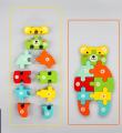 Montessori Wooden Jigsaw Puzzle Building Blocks, Board Game For Kids Educational Toy Animal Cartoon Intellectual Development Toys. 