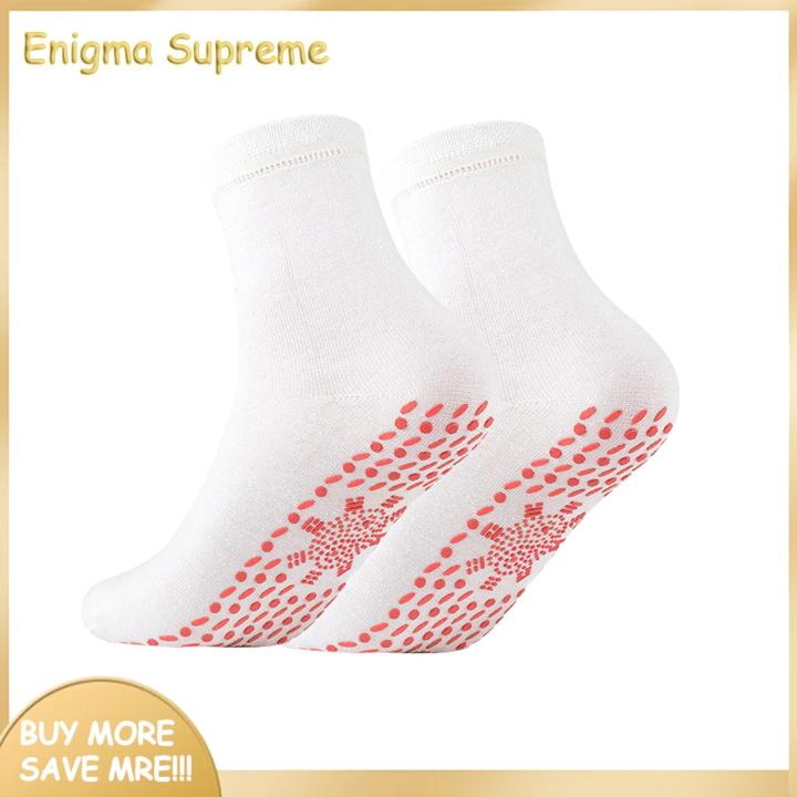 Enigma- Cotton Socks Heated Socks with Silicone Soles Keep Feet Warm for 24 Hours Perfect for Cold Weather High Elasticity Cozy Sport Socks Ripped Materials Socks
