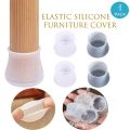 4PCS Furniture Silicon Protection Cover - Chair Leg Caps Silicone Floor Protector Anti-Slip Bottom Chair Pads - Without Marks. 