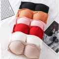 Seamless Cotton Strapless Bra with Removable Pads. 