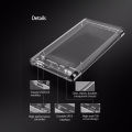 Speed-X HD-2025U3 2.5-Inch External Hard Drive Enclosure with USB 3.0 Interface, Transparent Crystal Case for SATA HDD. 