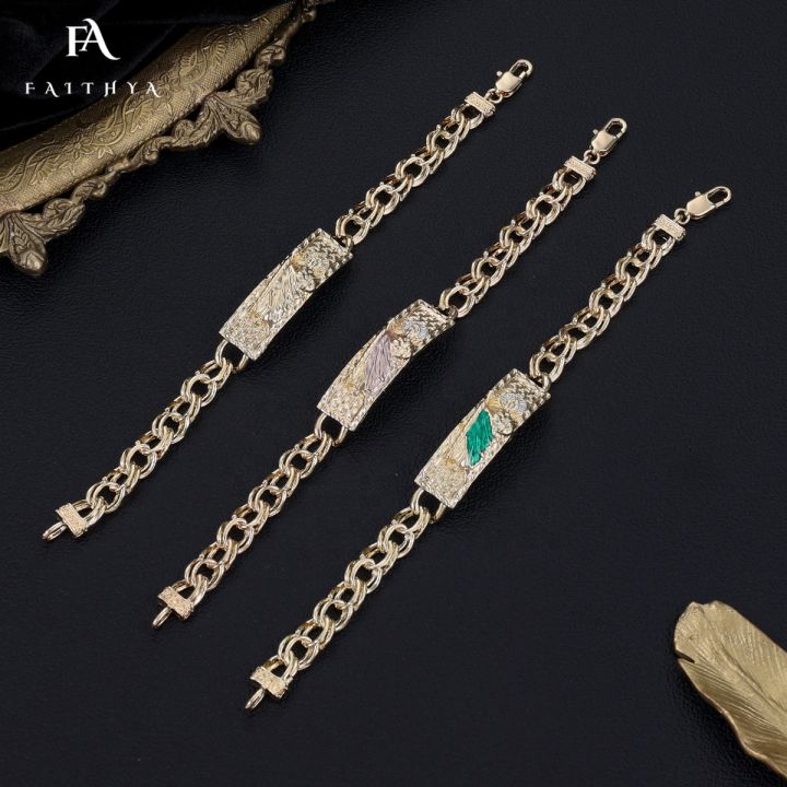 FB0282%202022%20Wholesale%20Men%20OJO%20Relojes%20De%20Pulsera%20Oro%20Laminado%2014K%2018K%20Gold%20Plated%20San%20Judas%20Tadeo%20Charms%20Jewelry%20Bracelets%20-%20Image%206