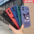 JIUMOO Case For VIVO Y02s Case Cartoon Kuromi Pattern New Square Border Casing Soft Silica Gel Shockproof Phone Cases All Inclusive Camera Lens Protective Cover. 