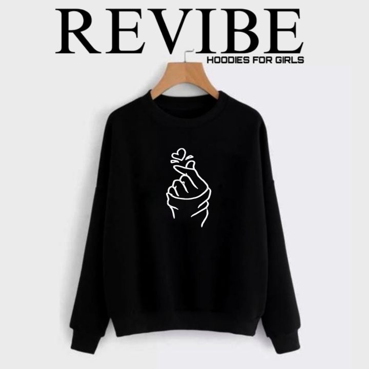 REVIBE%20-%20Pink%20Finger%20Heart%20Printed%20Sweatshirts%20For%20Women%20-%20Hoodies%20For%20Girls%20-%20Image%203