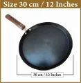 Hot Plate Non stick Tawa 30cm 33cm 36cm Hot Plate tawa Nonstick fry Pan Roti Tava Non-Stick induction Tawa Cookware set Paratha Pan Baking Wooden Handle Long Usage Non Stick Tawa for Chapatti & Dossa Naan Bread 11 inches 12 inches 13 inches. 