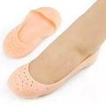 Silicon gel heel crack protector socks to relief pain foot care silicon Heel pads Silicon half heel socks for women and men silicon socks for long height feet care heel shoes for girls foot heel cover feet heel pad heels for girl. 