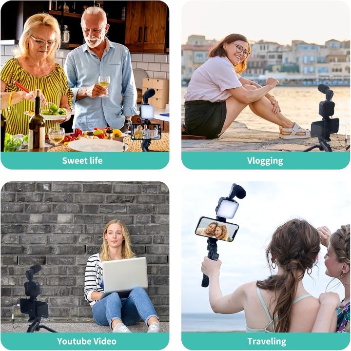 Vloging%20Video%20Making%20AY49%20for%20Smartphone%20and%20Camera%20Vlogging%20Video%20Making%20Kit%20RGB%20Studio%20Kits%20Video%20Recording%20Photography%20Suit%20with%20Microphone%20LED%20Fill%20Light%20Mini%20Tripod%20Kit%20With%20Remote%20-%20Image%206