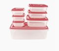 IKEA Style Thumb Lock Food Containers – 7-Piece Stackable Plastic Storage Box Set – Airtight, Durable, and Space-Saving Kitchen Storage Solution. 