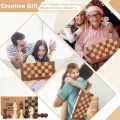 Wooden Chess Set Checkers Backgammon 3 in 1 Board Games for Adults & Kids. 