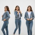 All-Season Style: Women's Denim Hoodie Jacket. 