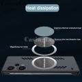 For Xiaomi 13T case Ultra Thin Frameless Case Matte Adsorption Metal Heat Dissipation Ring Cover For Mi Xiaomi 13T Pro Back Cover Phone cases. 