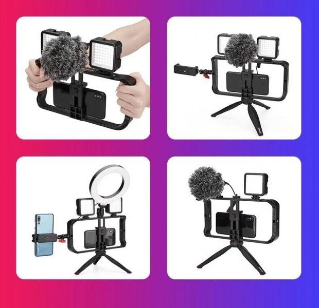 Mt-33%20Tripod%20Vllogging%20hand%20handle%20Kit%20with%20adjustable%20mobile%20phone%20holder%20and%20stand%20for%20flash%20light,%20ring%20light,%20microphone%20and%20camera,%20DSLR%20support%20all%20smart%20phones%20-%20Image%209