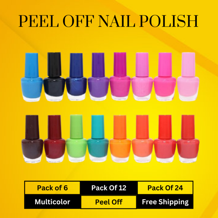 Pack Of 12 Multicolor Peel Off Nailpaints Branded Quality Nail Polish