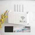 (White) Wall-mounted router box Office Media Decor Console Wifi Wifi box Wireless storage boxes Rack Bracket Hangings Wall Shelf. 