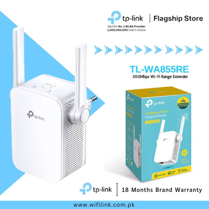 TP-Link Wi-Fi Extender TL-WA855RE 300Mbps Wi-Fi Range Extender - 18 Months Brand Warranty
